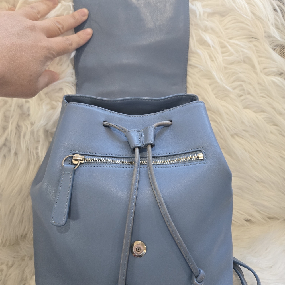 Coach Light Blue Leather Drawstring Backpack - image 2